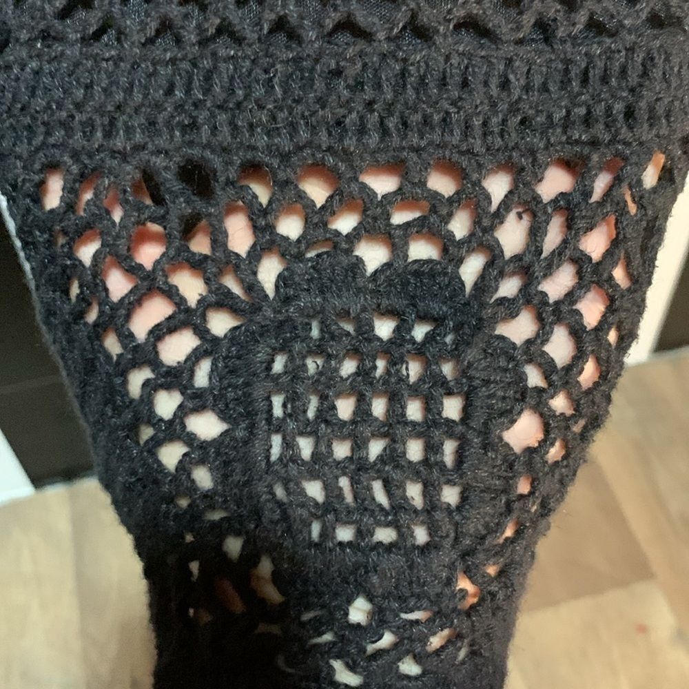 Black Crochet 2 Piece Set Maxi Tank Dress & Cardigan Med/Large Woman’s 12/14 - Picture 13 of 13